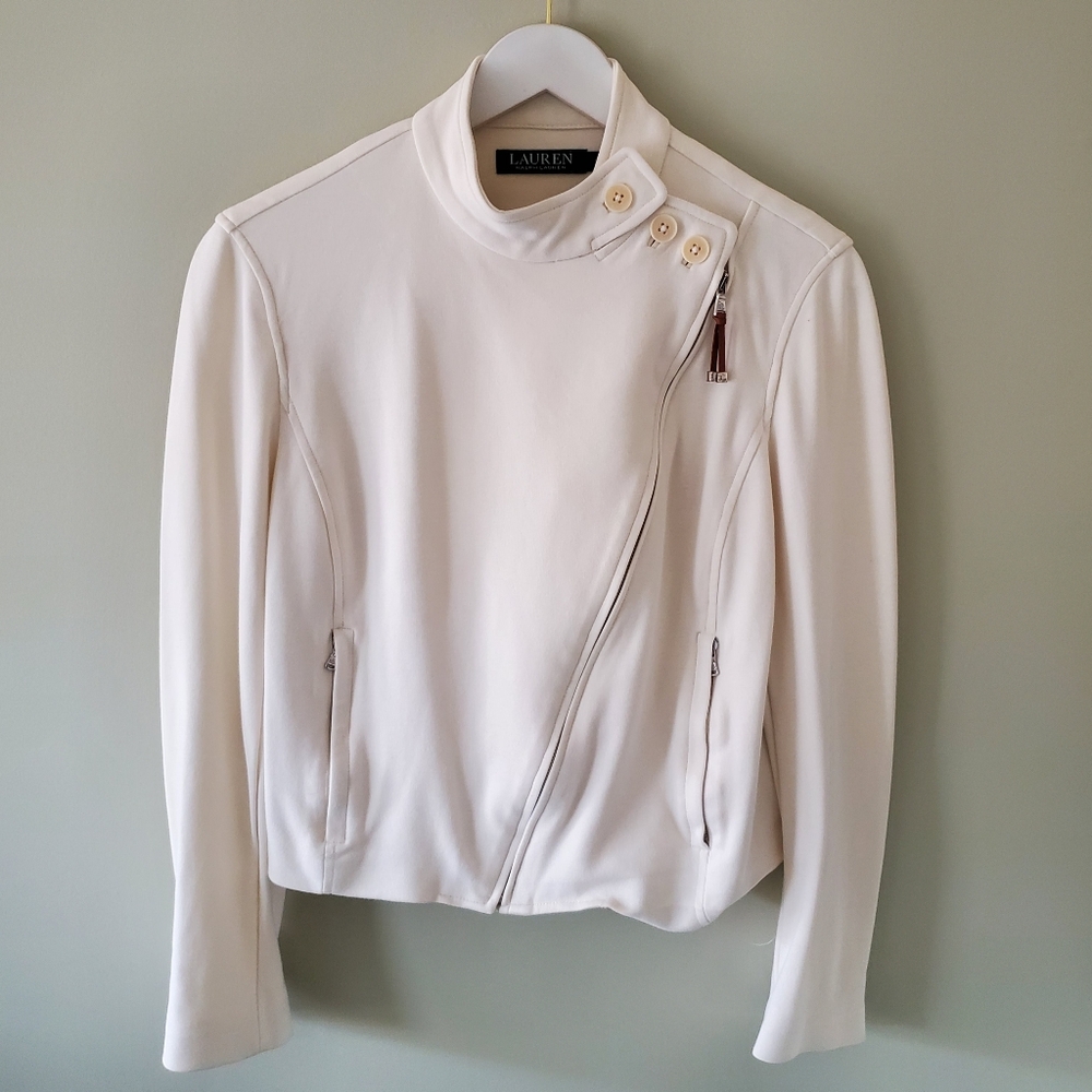 Lauren Ralph Lauren S Old Money Modern Contemporary Preppy Moto Knit Jacket